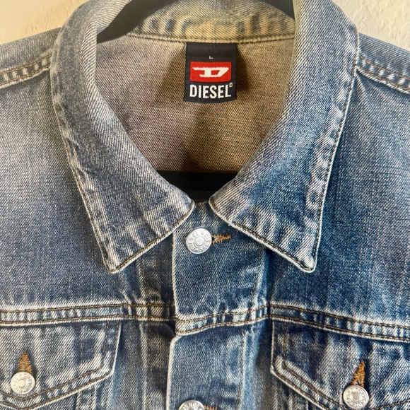 DIESEL Kim Bis Vintage Denim Jacket Womens L - Picture 2 of 10